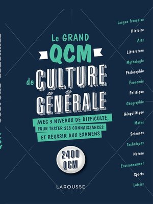 cover image of Le grand QCM de culture générale